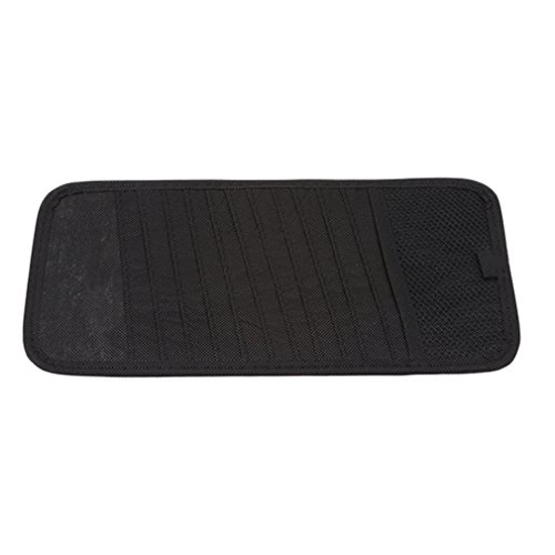 GUAngqi Car Sun Visor Sunshade CD DVD VCD Disc Sleeve Wallet Storage Case Holder Clipper Bag Pocket 12 Slot Car Notes Pouch Card Storage Bag Visor Case Organizer,Black