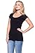 OSSAMI PM Women Junior Basic Round Cotton Neck Top T-Shirt-BLACK-S