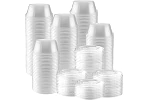 [200 Sets] 2 oz Souffle Cups with Lids – Leak-Proof, BPA-Free, Microwave & Freezer Safe Portion Cups – Disposable Plastic Con