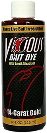 Vicious Fishing VBD14K Live Bait Dye 14 Carat Gold 4 oz. Bottle