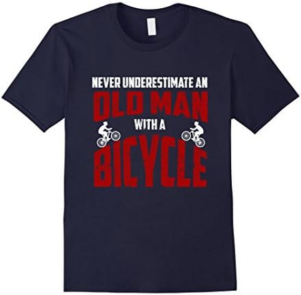 Men's Never Underestimate An Old Man With A Bicycle T-Shirt XL Navy