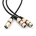 SiYear XLR Splitter Cable - XLR Male to Dual Female 3 Pin Patch Y Cable Balanced Microphone Splitter Cord Audio Adapter (50CM/1.5FT)