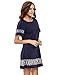 Floerns Women's Embroidered Short Sleeve Casual Shirt Swing Dress Navy S