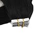 Full Shine Tape in Human Hair Extensions 22 Inch Black Tape in Brazilian Skin Weft Hair Extensions for Long Hair 20 Pieces 50 Grams Tape in Hair Extensions Double Sided Tape in Hair Remy