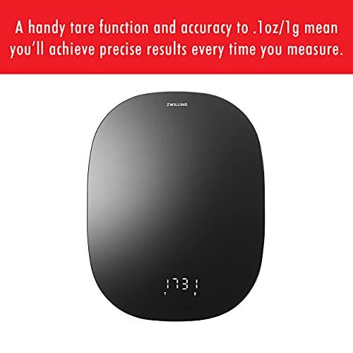ZWILLING Enfinigy Digital Kitchen Food Scale, Max weight 22lbs, Grams