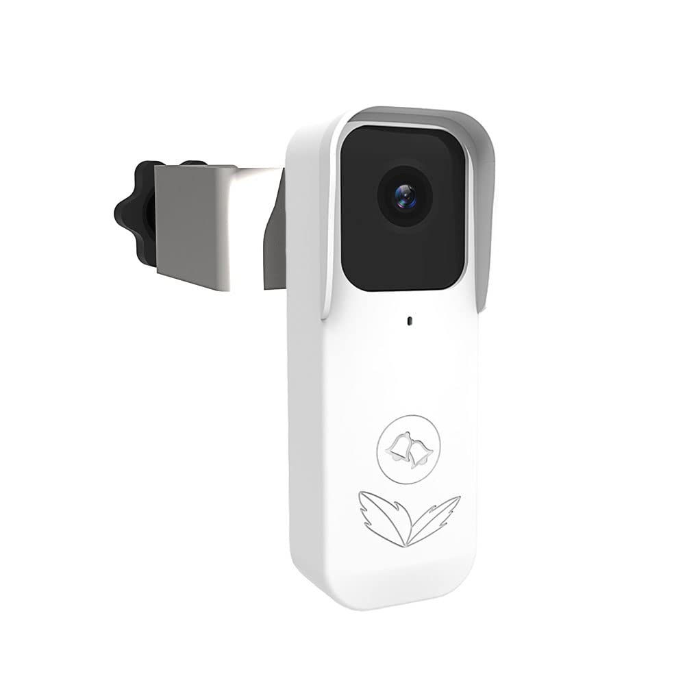 Aokicase For Blink Video Doorbell Door Holder, Silicone with Parasol, Dust Protection, No-Drill Mounting Bracket, Doorbell Cover Holder, Non-Block, Doorbell Sensor (White) A363