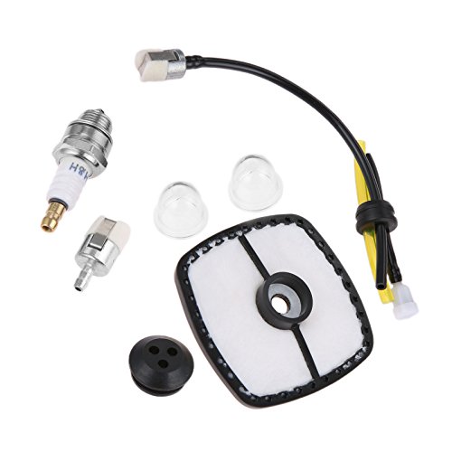 SRM 225 Tune Up Kit - Air Filter, Fuel Line Kit, Spark Plug & Primer Bulbs Replacement for Echo ES-250 PB-250 PB-250LN GT-200 GT-225 PAS-225 PE-200 PPF-210 PPF-211 SHC-225 SRM Series Trimmer & Blower