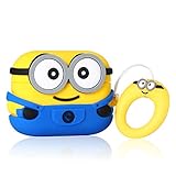 Punswan Blue Two Eye Airpod Case for Airpods Pro/3,Cute 3D Funny Cartoon Character Soft Silicone Catalyst Pony Cover,Kawaii Fun Cool Keychain Design Skin,Fashion Cases for Girls Kids Boy Air pods Pro