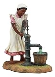 Ebros Vintage Black Americana History African American Girl Pumping Water Statue 6.5