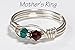 2 Stone Mother's Birthstone Ring: Personalized Sterling Silver Mom's Multistone Family Ring. Two Swarovski Crystals. Christmas, Mother's Day