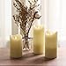 GiveU Moving Wick Flameless 10 Key Remote & Timer 3-Inch by 5/6/7-Inch Set of 3 Pillar Led, Battery Candles Flicker, Ivory, Ivory