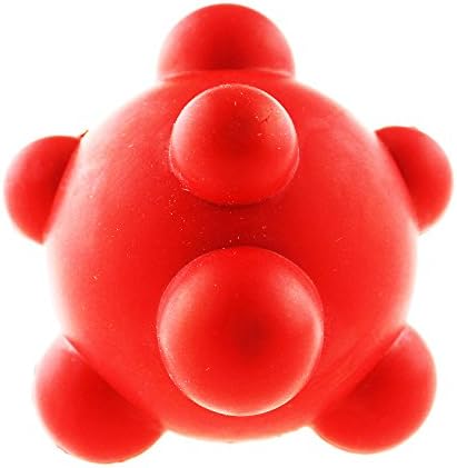 Aduck Durable Puppy Dog Ball Toys for Aggressive Chewers Teeth Cleaning Chewing and Training [Bite Resistant] [Dental Treat] [Non-toxic Solid Rubber] Tennis Ball Size -2.56inch (Fire Red)