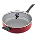 Farberware Dishwasher Safe Nonstick Jumbo Cooker/Saute Pan with Helper Handle - 6 Quart, Red