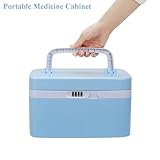 FINE-DRAGON Combination Lock Medicine Cabinet Organizer First Aid Kit with Compartment