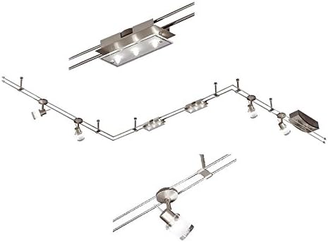 Schienensystem Deckenstrahler Mit Dekolicht Deckenleuchte 10 Flammig In Nickel Matt Inklusive Leuchtmittel Inklusive Led Taschenlampe Amazon De Beleuchtung