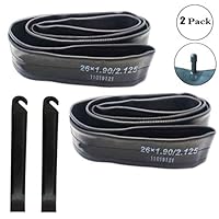 YunSCM 26x1.90/26x1.95/26x2/26x2.10/26x2.125 Inch Bike Inner Tubes Replacement for 32mm Schrader Valve MTB Bike Inner Tubes Durable Butyl Rubber Bike Tires, 2 Pack