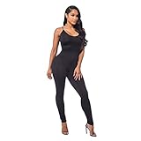 Yizenge Women Spaghetti Strap Bodycon Tank Jumpsuits Rompers Playsuit(Black,M)