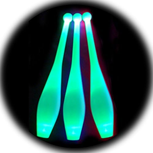 Green LED Juggling Clubs (Set of 3)