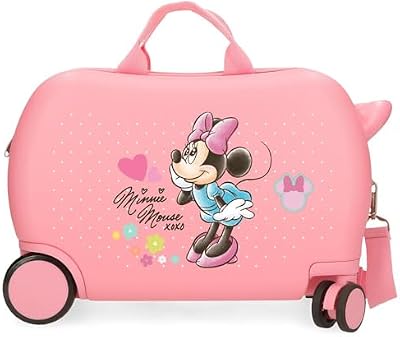 Joumma Bags, Minnie Imagine, Valigia Cabina, Valigia per bambini, Realizzato in ABS, un materiale, Quattro Ruote Doppie di Giro multidirezionale, Chiusura a combinazione laterale., Rosa