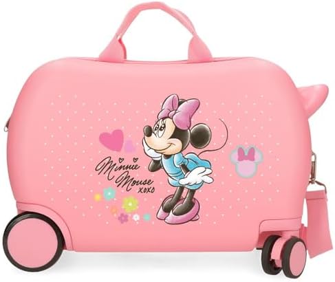 Joumma Bags, Minnie Imagine, Valigia Cabina, Valigia per bambini, Realizzato in ABS, un materiale, Quattro Ruote Doppie di Giro multidirezionale, Chiusura a combinazione laterale., Rosa