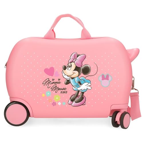 Joumma Bags, Minnie Imagine, Valigia Cabina, Valigia per bambini, Realizzato in ABS, un materiale, Quattro Ruote Doppie di Giro multidirezionale, Chiusura a combinazione laterale., Rosa