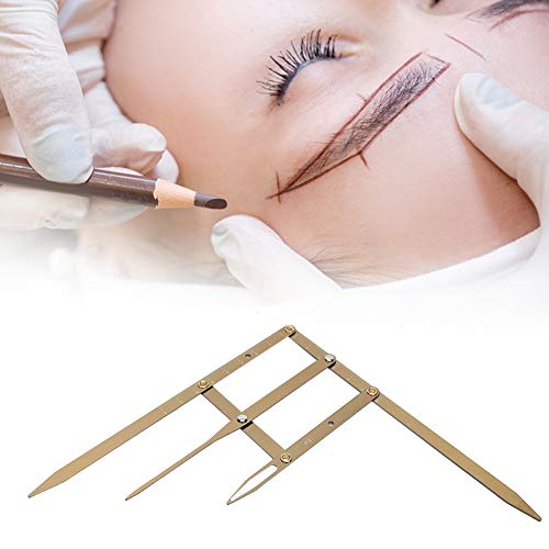 Tattoo Eyebrow Ruler, Microblading DIY Ruler Calipers Microblading Supplies Shaper Ruler Golden Ratio Makeup Symmetrical Tool Accessory(Gold)