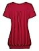 Nomorer Women's Summer Short Sleeves Tops V Neck Ruffled Sleeve Loose Fitting Shirts