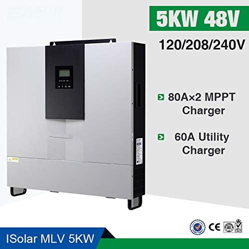 YAMEIJIA Phase Separation 5000w Solar Inverter 110vac / 220vac 48vdc 3 Phase 80A Dual MPPT Solar Charger 60A Battery Charger