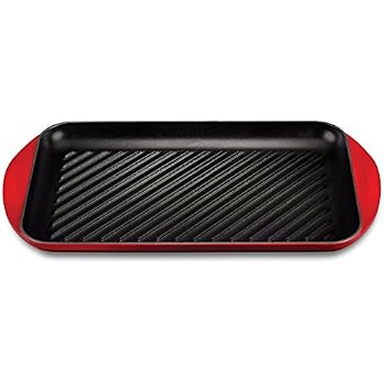 Amazon.com: Le Creuset Extra-large Double Burner Grill Cherry: Kitchen ...