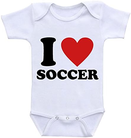 " I Love Soccer " Custom Boutique Baby bodysuit onesie.