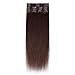 Double Weft 100% Remy Human Hair Clip in Extensions 14''-22'' Grade 7A Quality Full Head Thick Thickened Long Soft Silky Straight 8pcs 18clips for Women Fashion (22