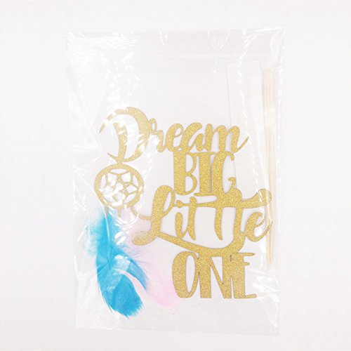 JANOU Dream Catcher Gold Glitter Cake topper Cupcake Pick Toppers with Feather for Wedding Birthday Graduation Party Favors - Thumbnail 3