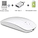 Artusi Wireless Mouse for Laptop Mac iMac MacBook Pro MacBook Air Computer PC Chromebook Windows Rechargeable Wireless Mouse with USB C Adapter (White 2.4G Wireless Mouse (No Bluetooth))