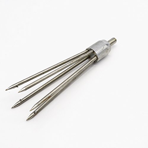 MAYMII M8 5-Prong Fishing Fork Fish Frog Eel Salmon Barbed Stainless Fish Spear Long Nut - Thumbnail 6
