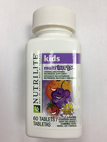 NUTRILITE® Kids MultiTarts Chewable Multivitamin/Multimineral 60 tablets,3 Flavors: Strawberry-Mango,Grape and Orange