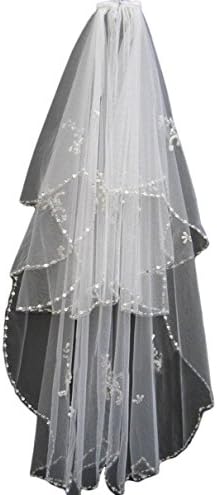 Veilace 2017 Beaded Edge Tulle Wedding Veils With Comb Brides Hair Accessories V9