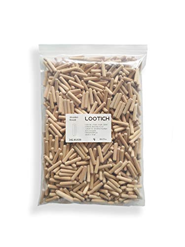 LOOTICH Wooden Dowel Pins M6 x 30mm Grooved for Furniture Cabinet Panel Connection (Pack of 800) - Thumbnail 5