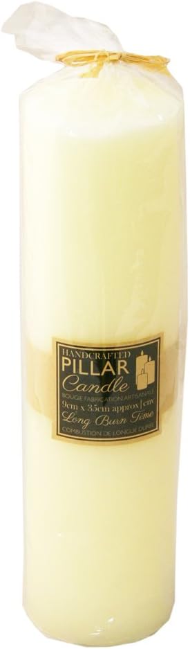 Extra Large 35cm 250 Hour Long Burn Church Pillar Candle ~ Cream Votive Candle, Ivory, 35 cm
