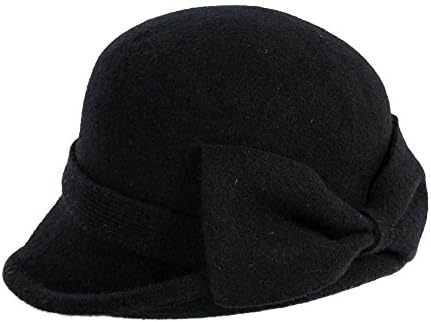 Siggi Womens 1920s Vintage Wool Felt Cloche Bucket Bowler Hat Winter Crushable