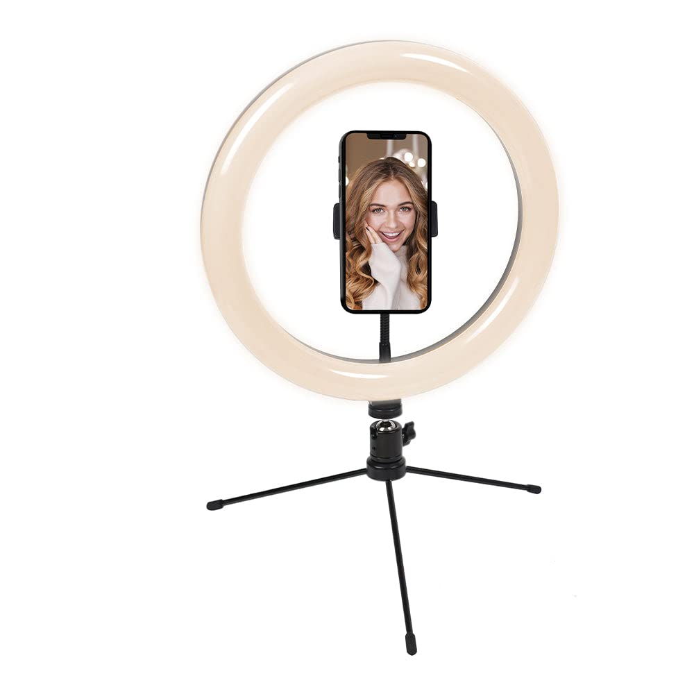 Cygnett V-Glamour 10 Selfie Ring Light with Tripod & Bluetooth Remote - Phone Accessory