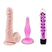 Sex Talk 3PC Realistic Dildos 7 Inch Flexible Huge Penis and Anal Waterproof Dildo Vibrator and Strong Suction Cup Sex Products for Women