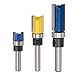 Yakamoz Set of 3 Pieces 1/4 Inch Shank Flush Trim Pattern Template Router Bit Set Wood Top Bearing Milling Cutter Tool