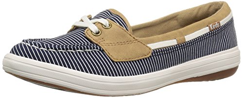 Keds Women's Glimmer Nautical Stripe Fashion Sneaker, Navy, 8 M US