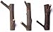Decorative Wood Vintage Hooks, 3M Adhesive Wall Hooks Set, Key Holder, Strong Suction Hooks (Double Hooks)