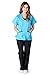 Natural Uniforms Women's Contrast Jersey Scrub Set (Water Blue) (Medium)