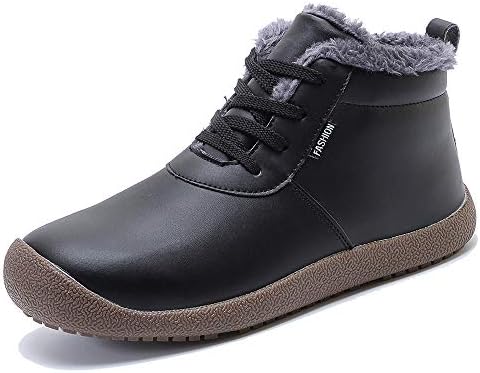 YIRUIYA Men's Snow Boots Winter Water Resistant Booties, Slip On Ankle Boots for Men with Full Fur