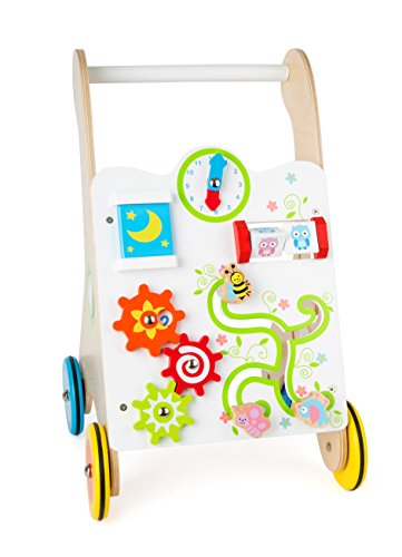 small foot Lauflernwagen Kunterbunt, aus Holz, multifunktionales Motorikspielzeug, mit gummierten Rädern, ab 1 Jahr, 10745 – Bild 5