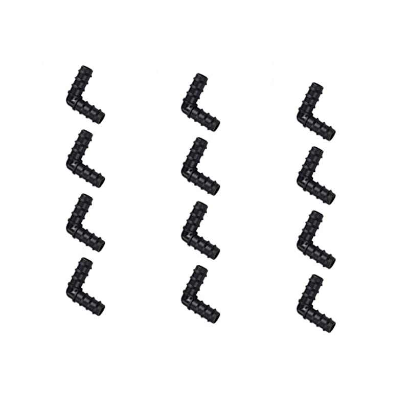 HREDZEO Garden Barbed Connector,12 Pcs 16 mm Plastic Drip Irrigation Hose Connector Tubing Fittings Plastic Drip Irrigation Kit for Water Pipe Joints Watering System Black (Joiner)