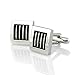 Insten 3 Packs of Cufflinks - Black / Silver Square, Black / Silver Version 2, White Rectangle