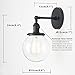 Phansthy Black Bathroom Light Fixture Single Industrial Wall Sconce with 5.9 Inches Globe Lampshade